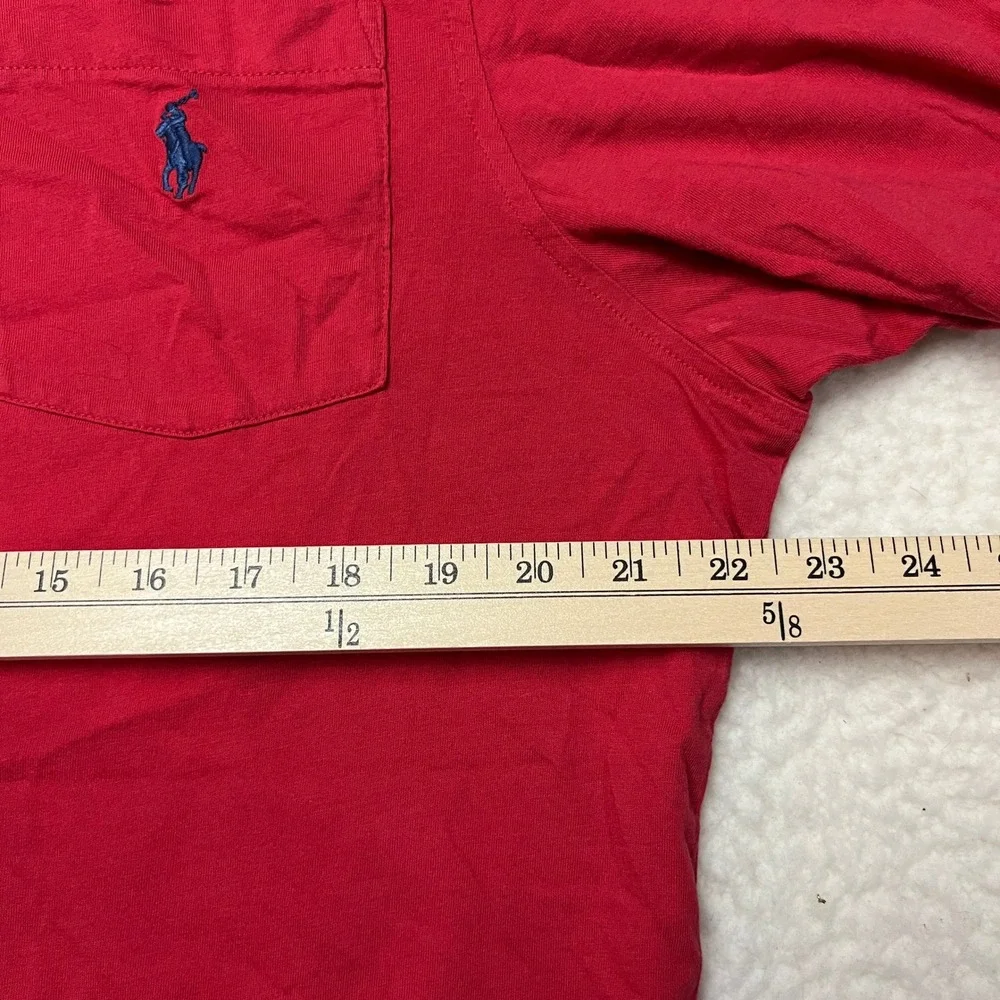 Polo Ralph Lauren Polo Shirt Mens Large Red Classic Fit Pocket Short Sleeve 6581
